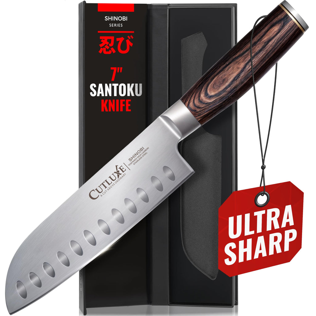 Cutluxe Santoku Knife, 5" Japanese Meat & Vegetable Knife for Chopping