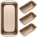 Patelai 4 Pack Small Loaf Pans for Baking Bread, Black, 7.3 x 3.8 In