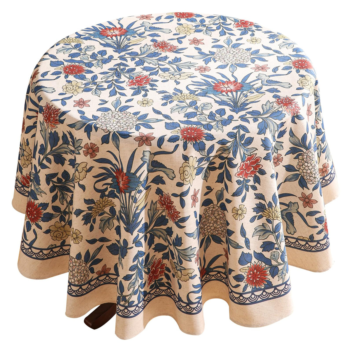 patdrea Vintage French Linen Tablecloth,Round,Diameter 67"-Wensel