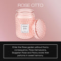 Voluspa Rose Otto, Large Candle Jar, 18 Ounce, 100 Hour Burn Time, Coconut Wax for Clean Burning, Handcrafted in the USA