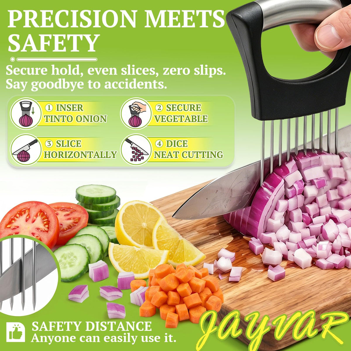 JAYVAR Onion Holder for Slicing, 304 Stainless Steel