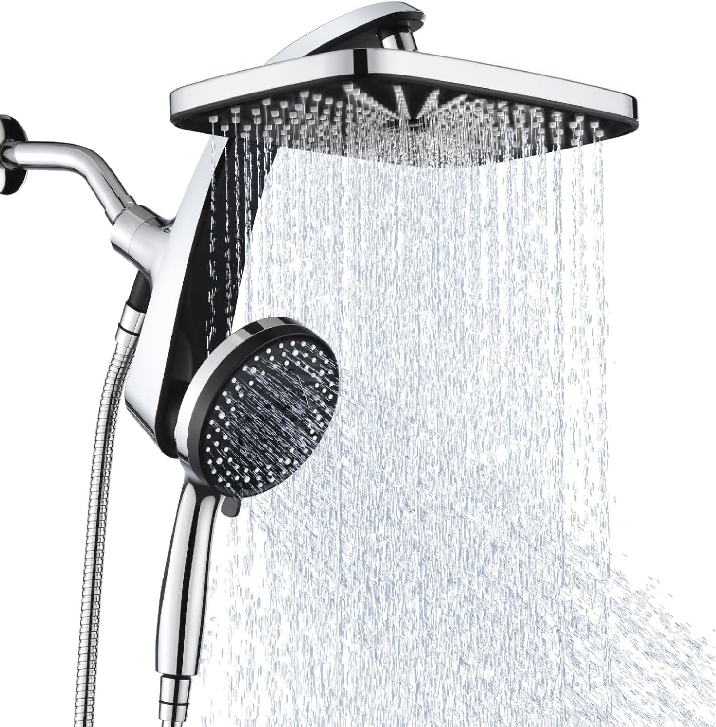 12" High Pressue Rain Shower Head with Handheld, 9 Sprays Hand Showerhead