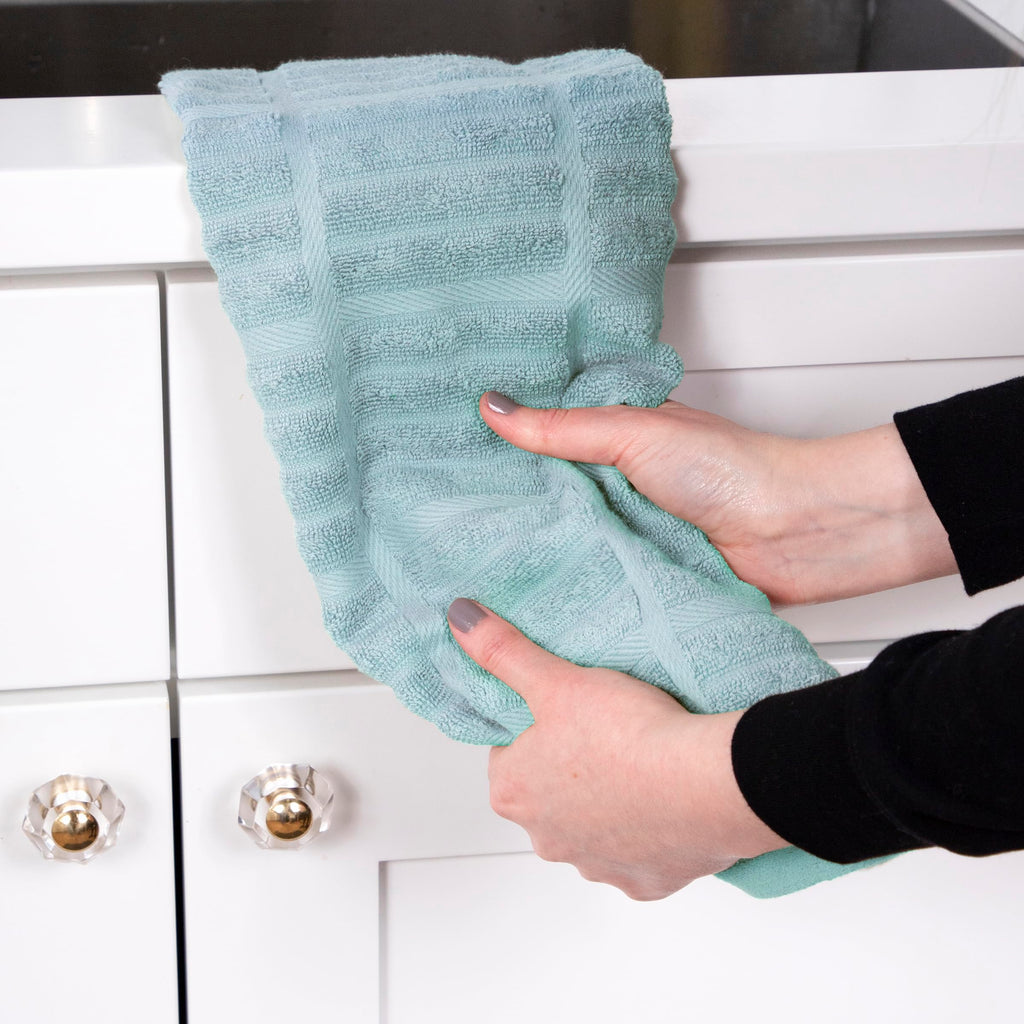 All-Clad Solid Kitchen Towel: Highly Absorbent - 100% Cotton, 17"x30" Towel for Cleaning & Drying Dishes, Glassware, or Countertops, 1-Pack, Rainfall