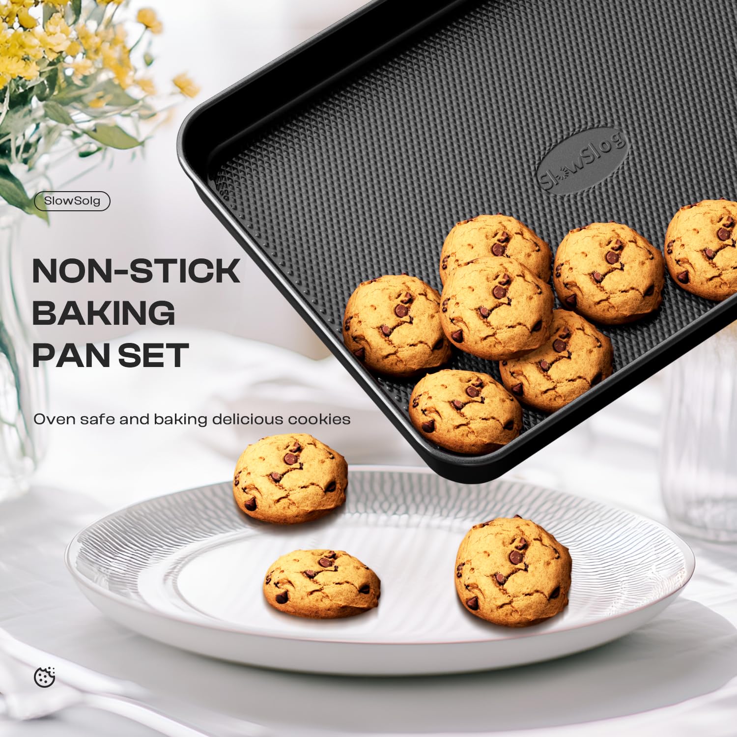 Nonstick Baking Pans Set, 8-Piece Stackable Bakeware Sets, Oven Pan Set