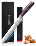 PAUDIN Bread Knife, 10 inch Serrated Knife, German Stainless Steel Bread Knife for Homemade Bread, Razor Sharp Edge for Efficient Slicing Sourdough Bread, Bagels, Cake