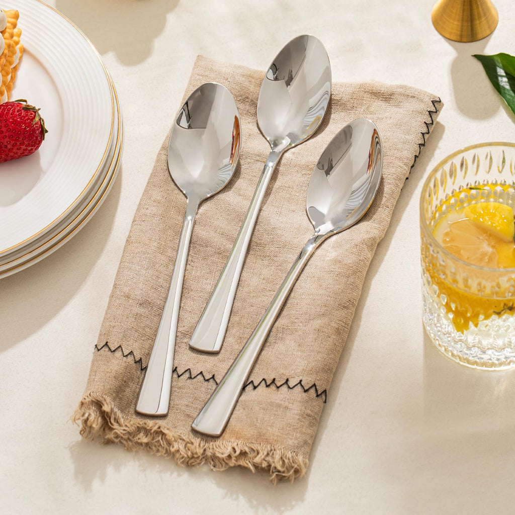 KINGSTONE 4 Piece Dinner Spoons Set, 18/10 Stainless Steel Spoons