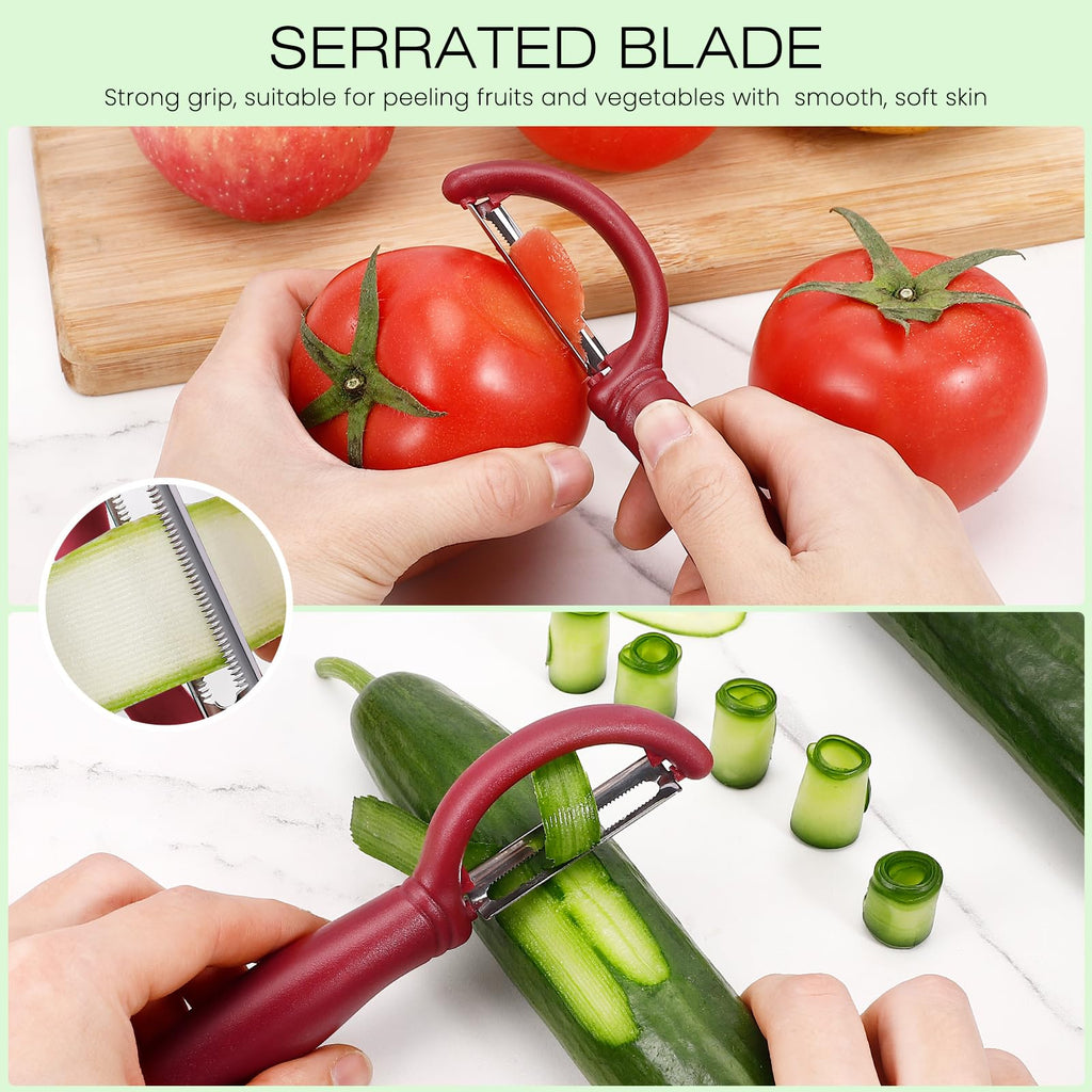 Senbowe Upgrade Potato Peeler for Kitchen, 6PCS Stainless Steel Vegetable Peeler, I and Y Veggie Food Peeler for Apple Fruit Carrot Zucchini Cucumber,Good Grip Makes Peeling Very Easy