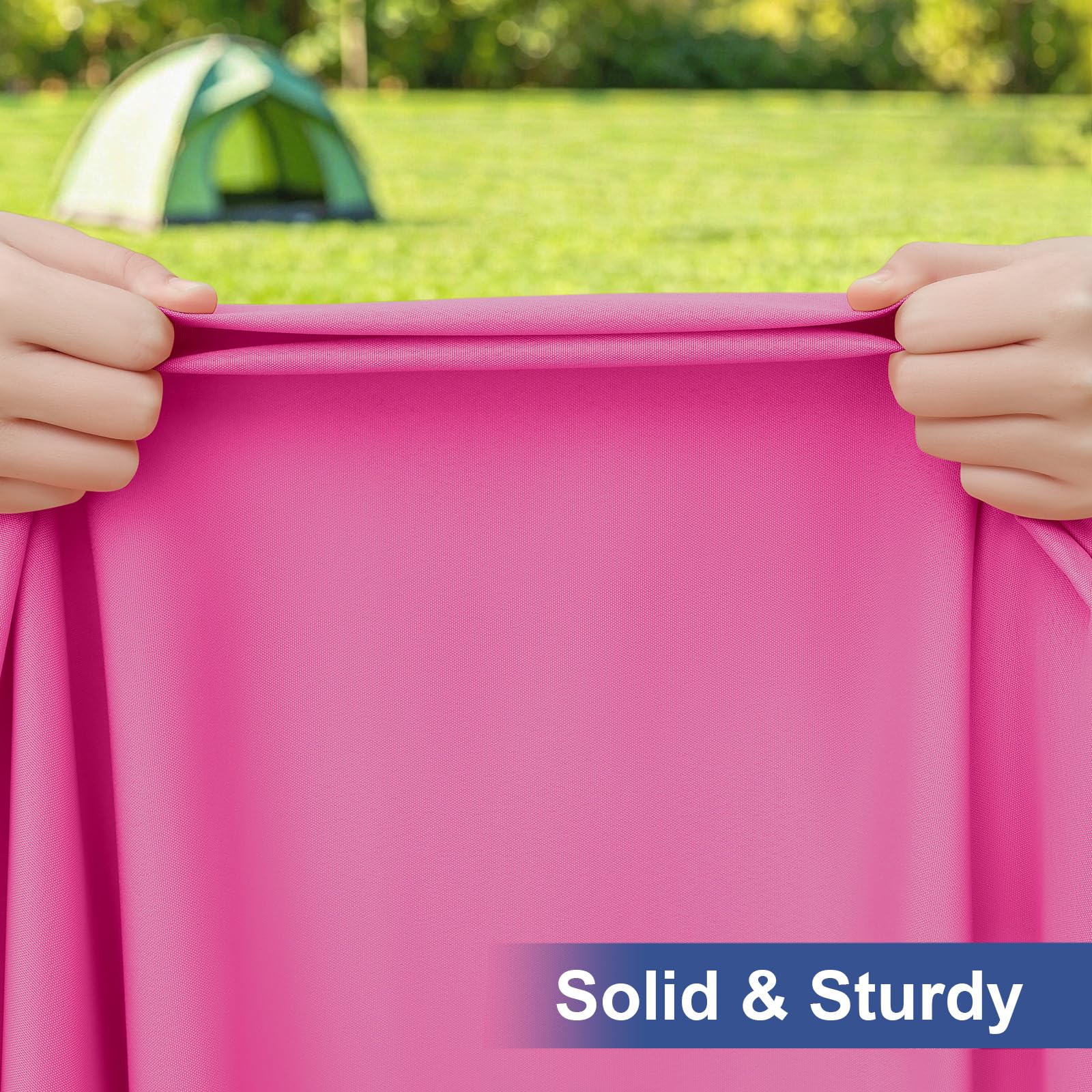 homing Rectangle Table Cloth Cover, Water-Resistant Polyester Elastic Fitted Tablecloth, Fits for 6 Foot Folding Tables, Washable Table Protector for Picnic, Camping, Outdoor (Rose Pink, 30" x 72")