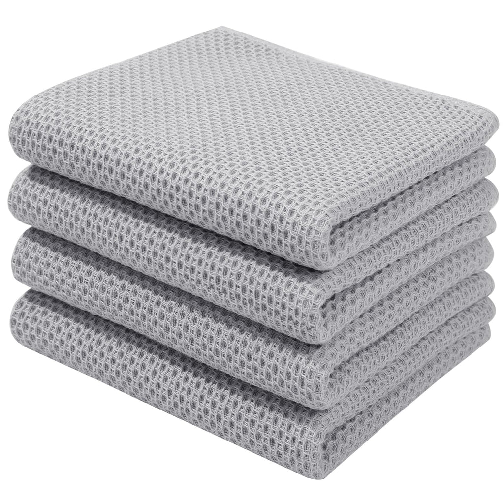 Homaxy 100% Cotton Waffle Weave Kitchen Dish Cloths, Ultra Soft Absorbent Quick Drying Dish Towels, 12 x 12 Inches — 12 x 12 - 12 Pack — 13 X 28 - 4 Pack