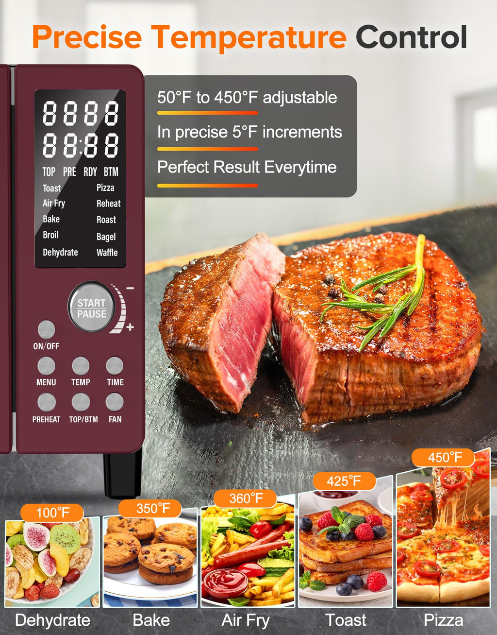 Nuwave Bravo Pro Smart Air Fryer Toaster Oven Countertop Combo