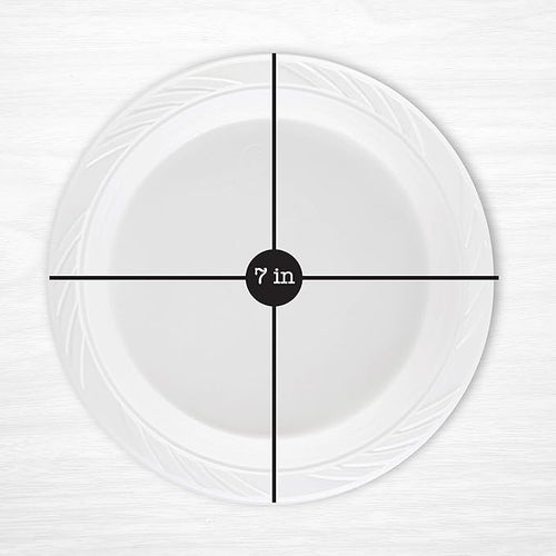 200 Count Disposable 7 Inch White Plastic Plates