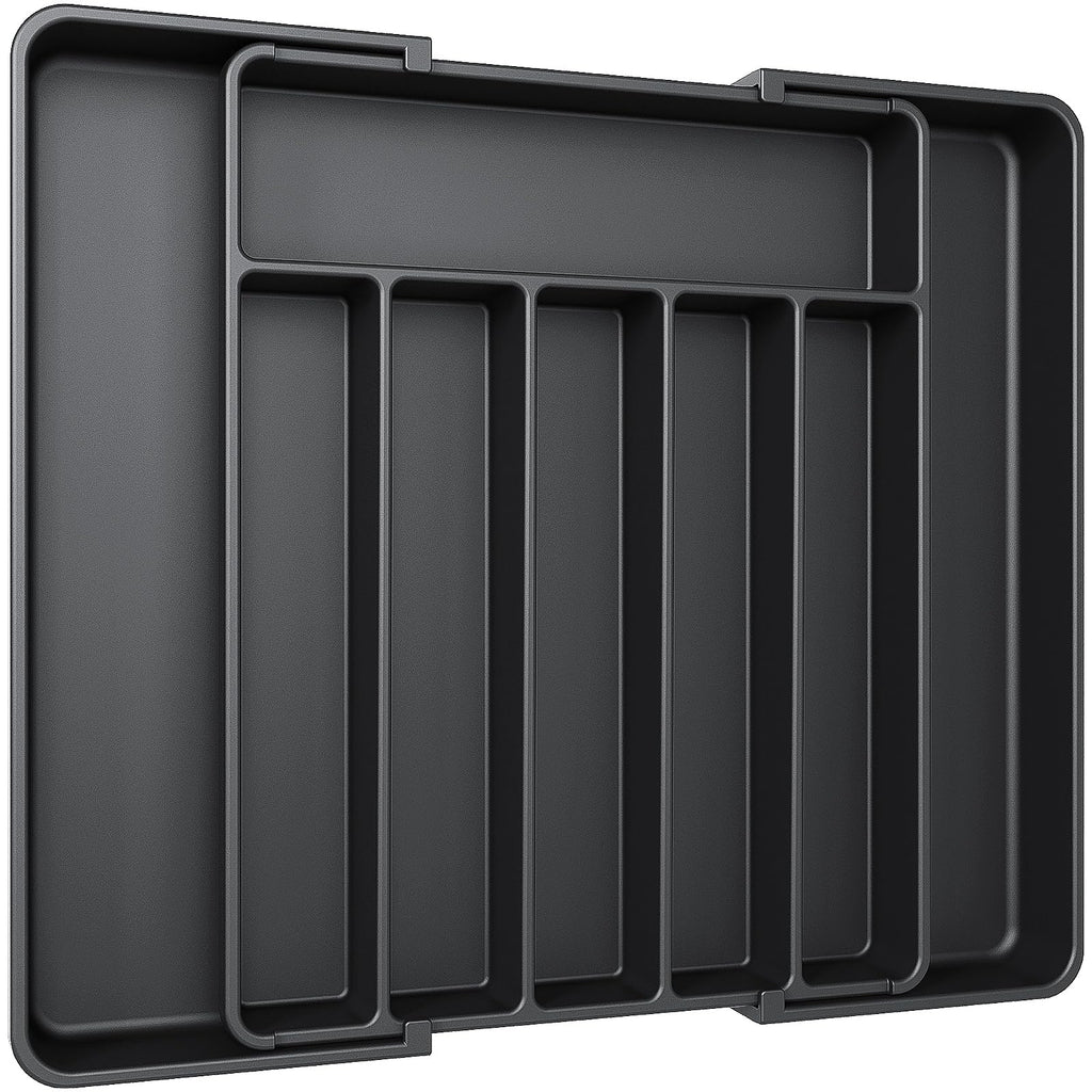 Aujen Silverware Drawer Organizer, Adjustable Utensil Cutlery Tray