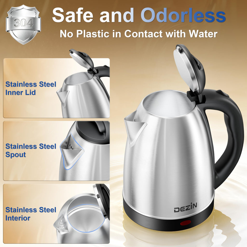 DEZIN 2L Electric Kettle, Fast Boil Electric Tea Kettle, 1000W Water Boiler