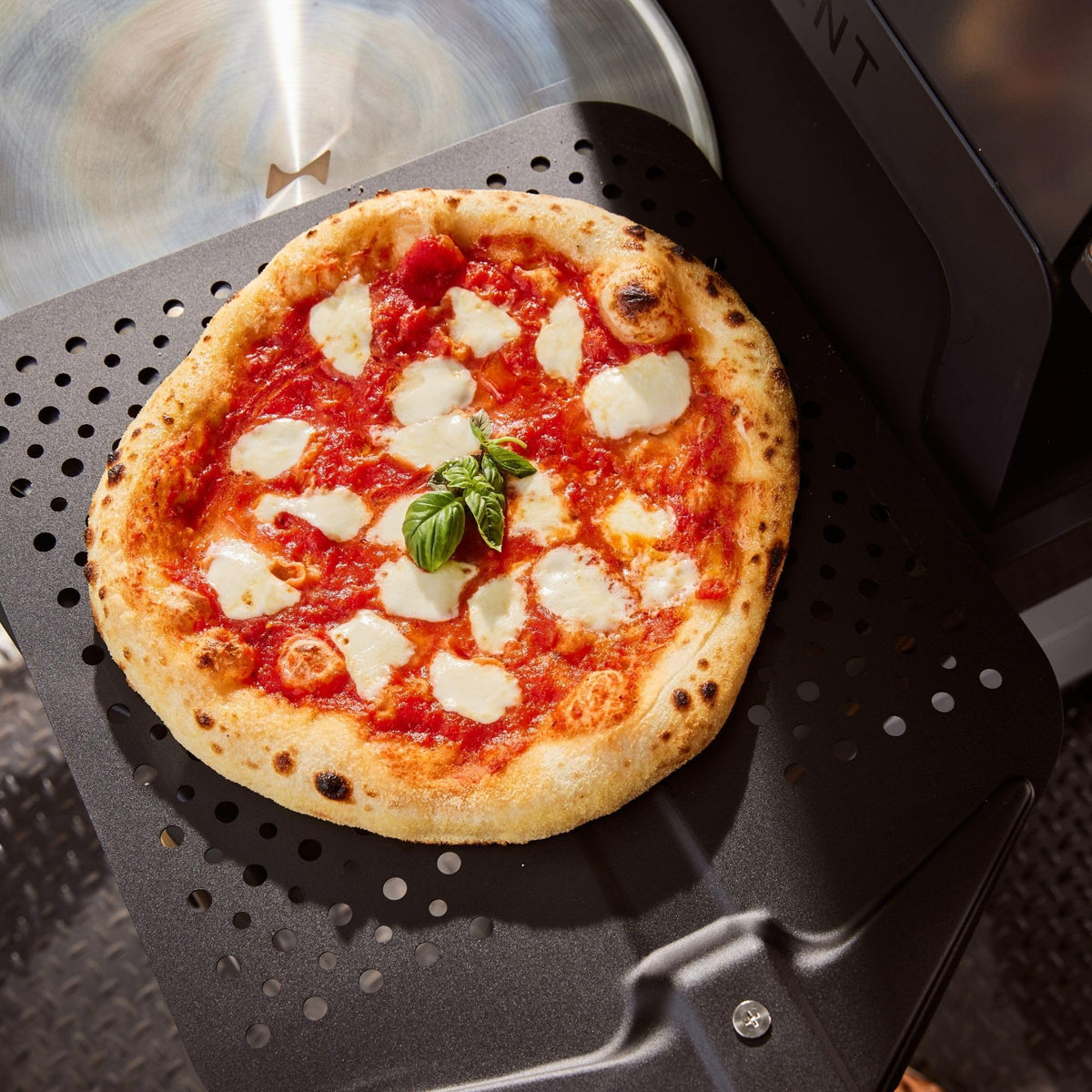 CURRENT® Perforated Aluminum Pizza Peel, Ultra-Thin Edge, Heat-Resistant