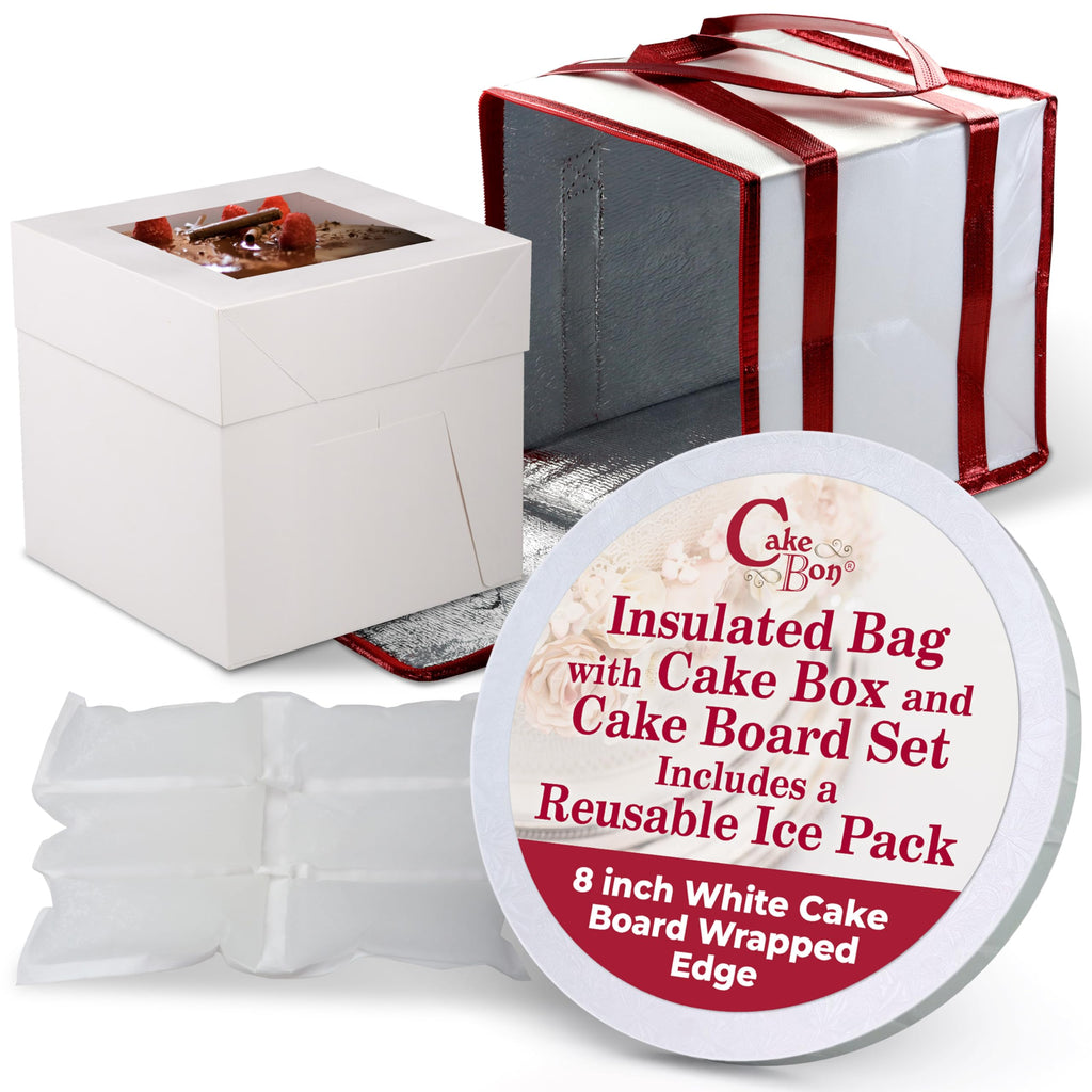 Cakebon 12" Insulated Cake Bag with Ice Pack Cooler Carrier 1Pack