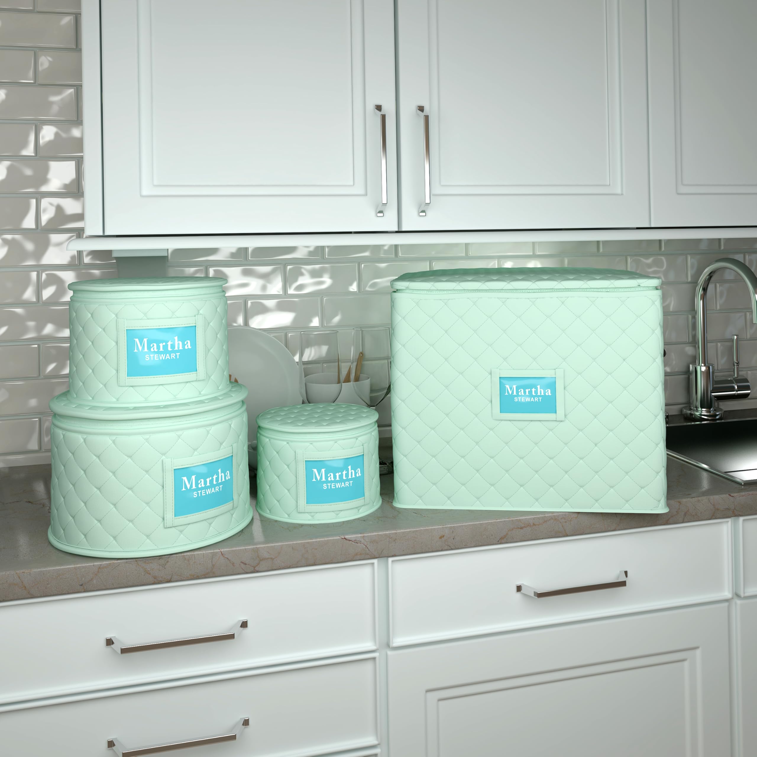 Martha Stewart Stemware Goblet Glassware Stackable Home Storage Case