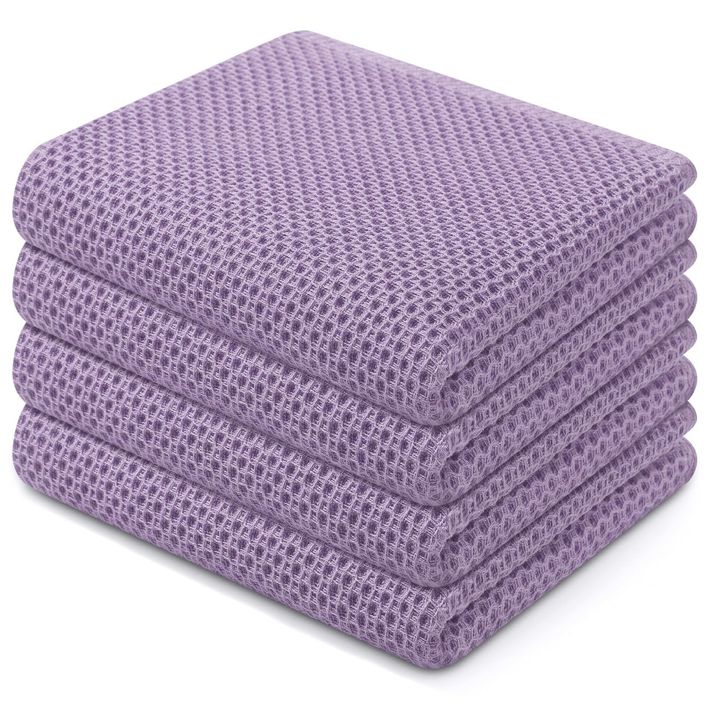 Homaxy 100% Cotton Waffle Weave Kitchen Dish Cloths, Ultra Soft Absorbent Quick Drying Dish Towels, 12 x 12 Inches — 12 x 12 - 12 Pack — 13 X 28 - 4 Pack