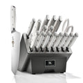 Klaus Meyer Stahl 19-Piece German Steel Kitchen Knife Block Set (White)