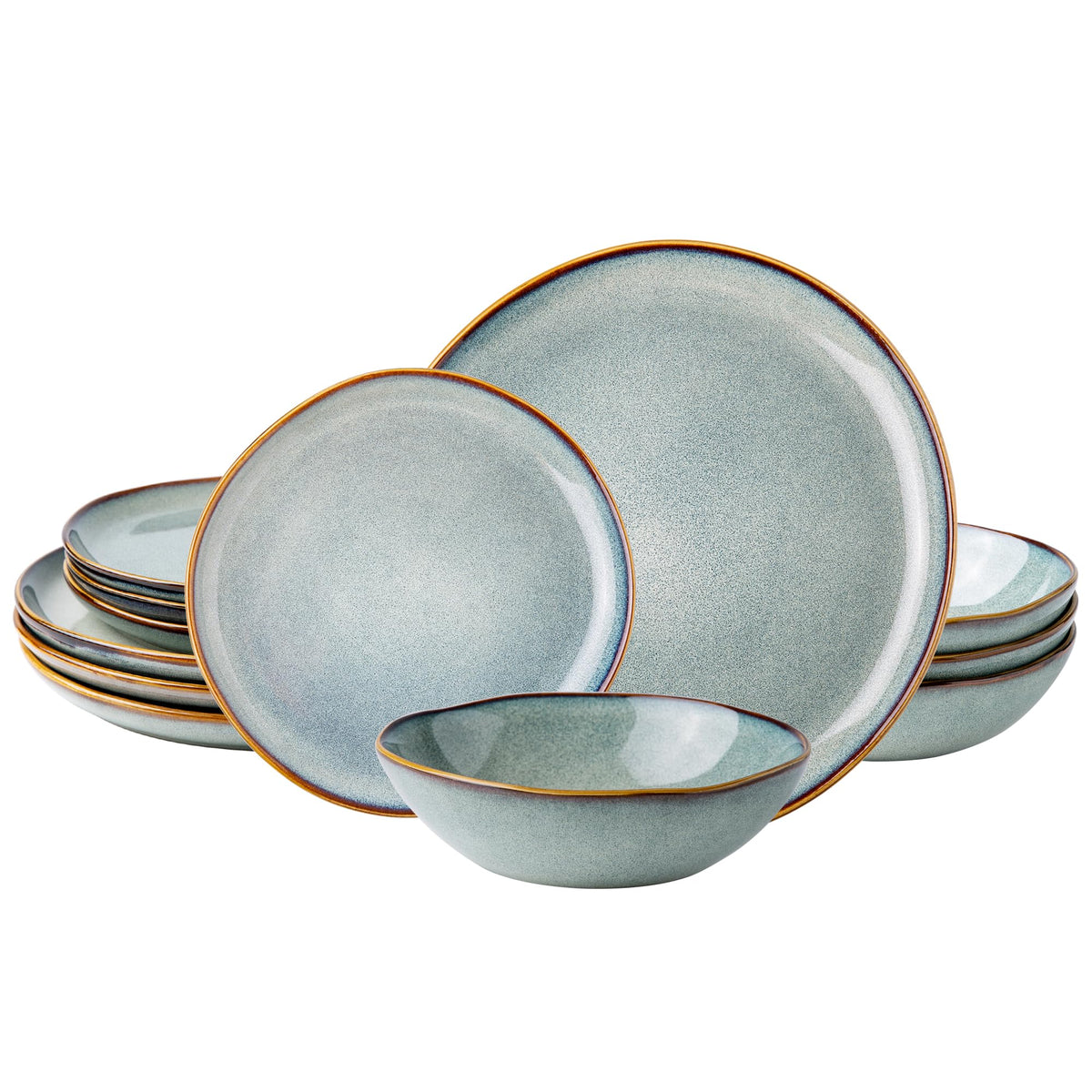 AmorArc Ceramic Dinnerware Sets for 8, 24Pcs Plates and Bowls Sets Dishes
