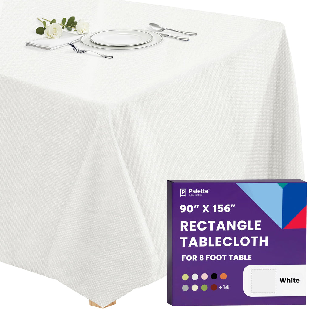 Gee Di Moda Rectangle Tablecloth - 90 x 156 Inch Chocolate Table Cloth for 8 Foot Tables with Floor-Length Drop - Heavy Duty Washable Fabric for Holiday Party, Dinner, Weddings & Baby Shower
