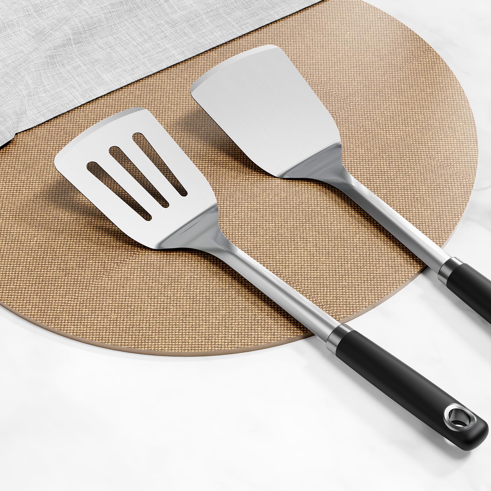Stainless Steel Spatula Set, 1PC Heavy Duty Turner/Metal Spatula, High Heat Resistant Kitchen Cooking Utensils, Ideal Cookware for Frying Steak, Fish, Eggs or Pancakes