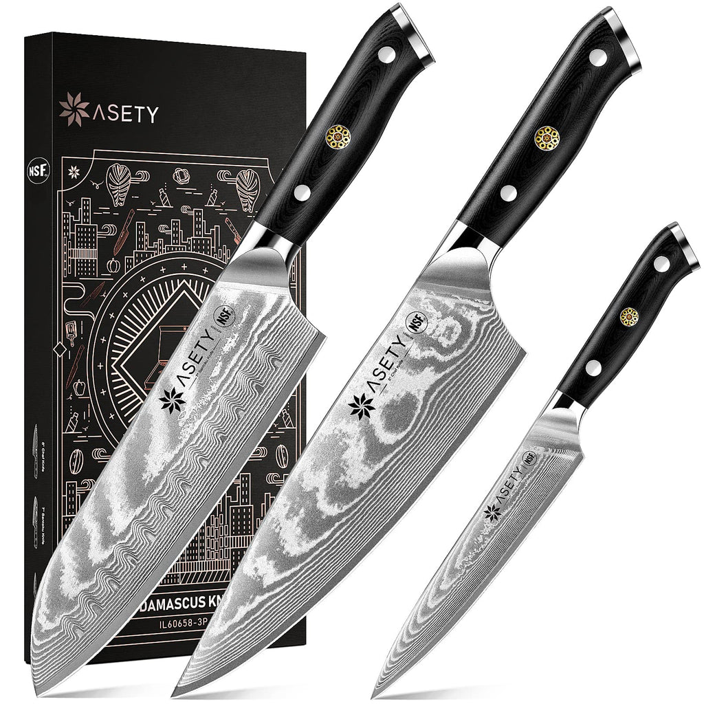 ASETY 7 Inch Damascus Fillet Boning knife for Fish & Meat, G10 Handle