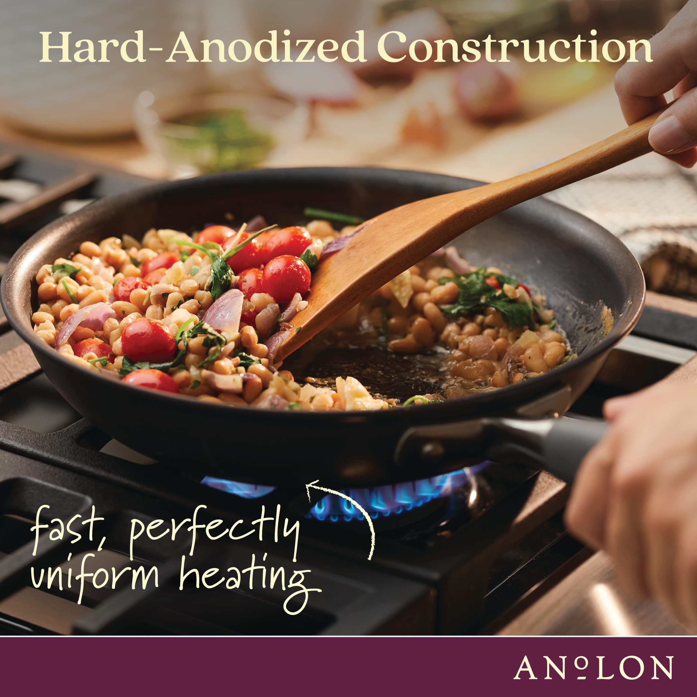 Anolon Advanced Home Hard-Anodized Nonstick Stockpot with Lid, 10 Quart Pot, Nonstick Pot, Moonstone