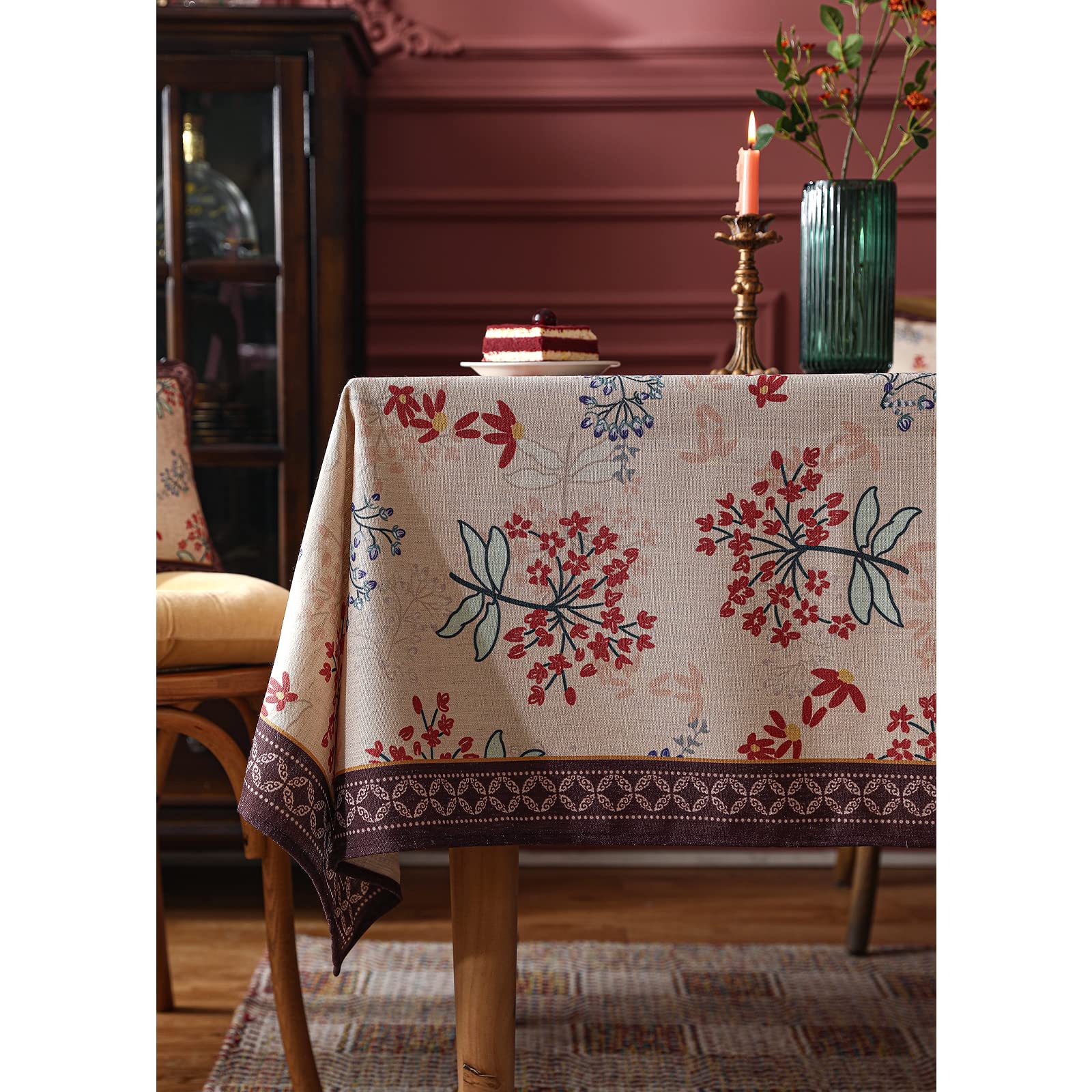 patdrea Vintage French Linen Tablecloth,Square,55"x55"-NewMari