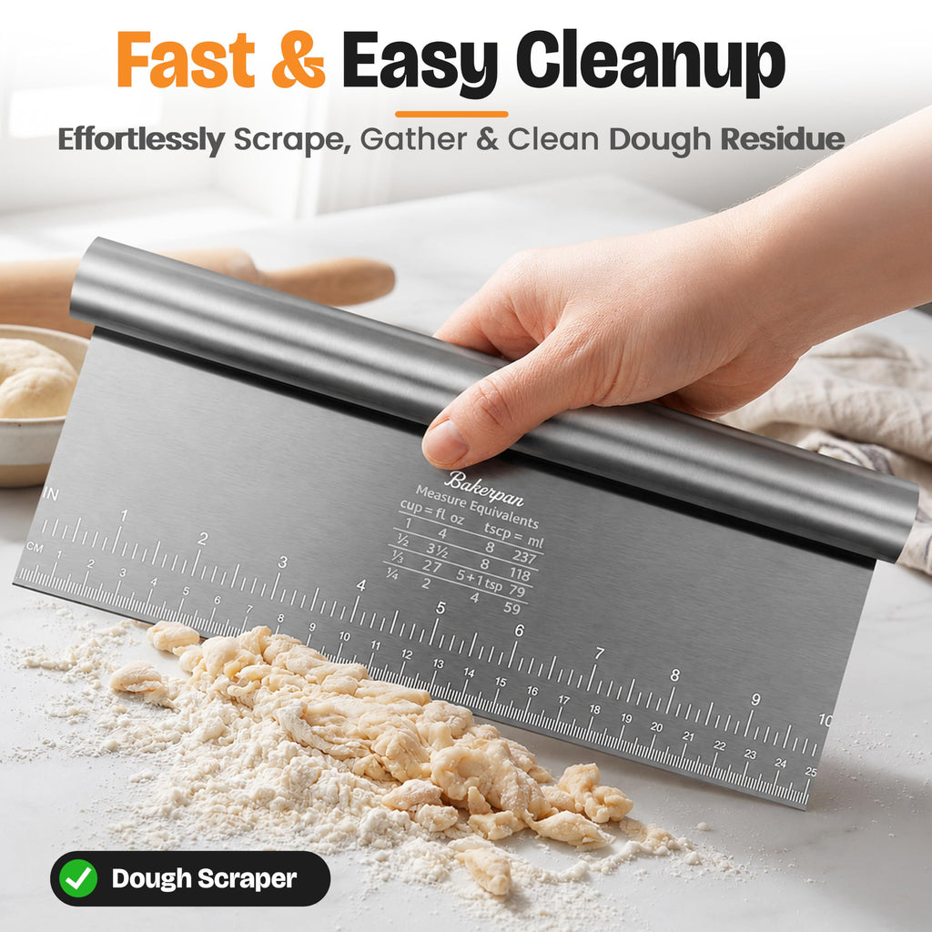 Bakerpan Stainless Steel Heavy Duty Dough Cutter 3 Size Set - 10, 8, 6 Inch