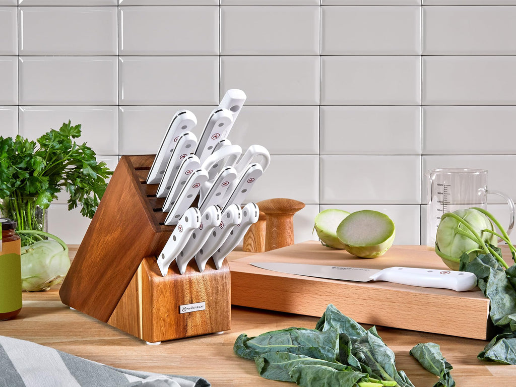 WÜSTHOF Gourmet White 7" Hollow Edge Santoku Knife