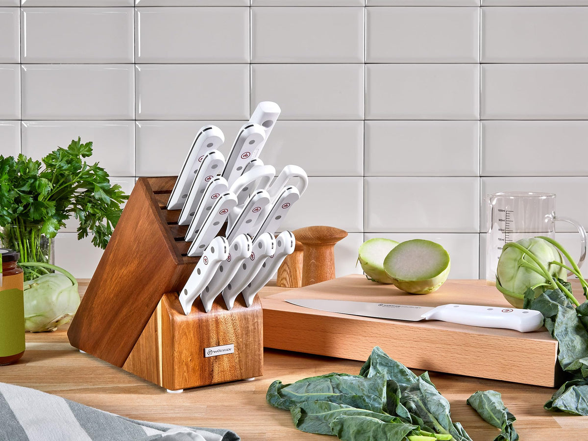 WÜSTHOF Gourmet White 7" Hollow Edge Santoku Knife