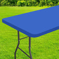 homing Rectangle Table Cloth Cover, Waterproof Polyester Elastic Fitted Tablecloth, Fits for 8 Foot Folding Tables, Washable Table Protector for Picnic, Camping, Outdoor (Blue, 36" x 96")