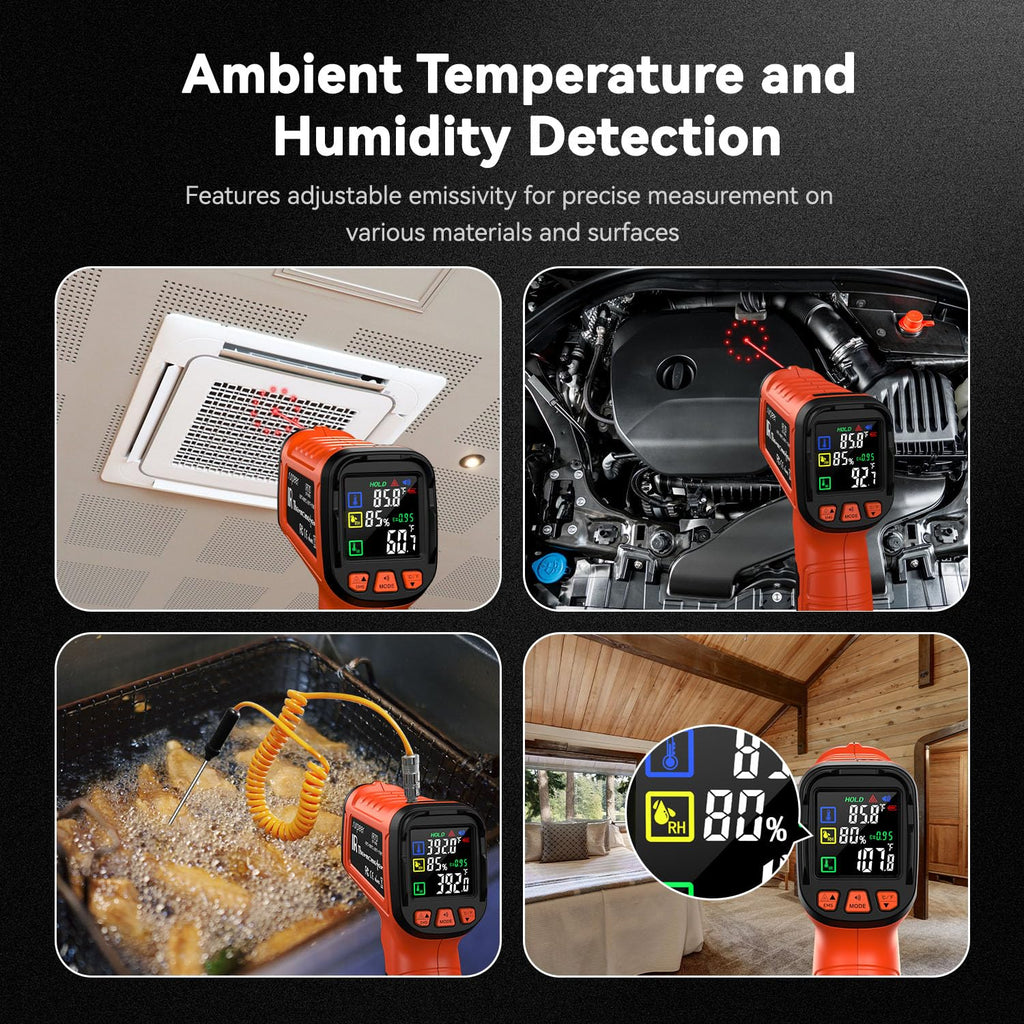 Surpeer Infrared Thermometer Temperature Gun 2732°F 50:1 Pyrometer