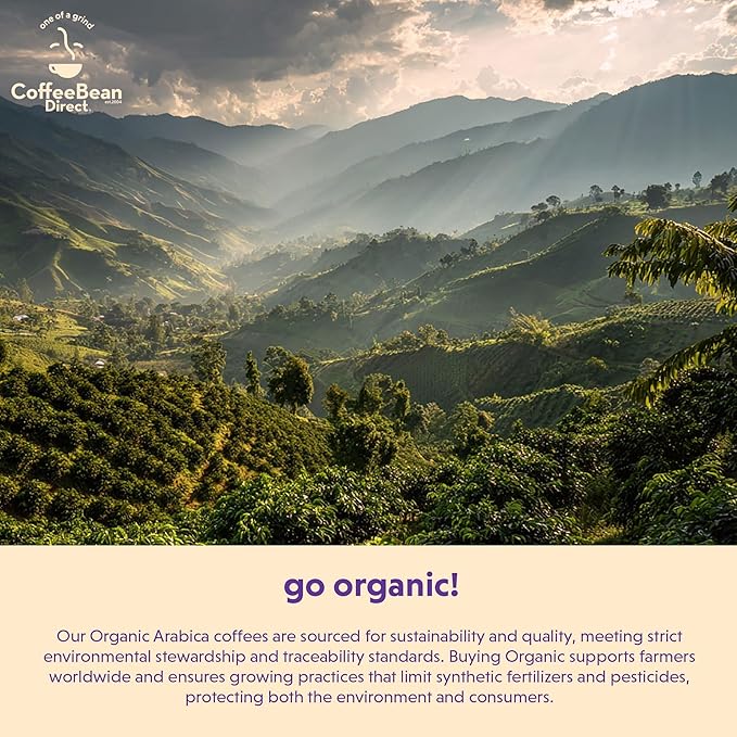 Coffee Bean Direct Organic Fair Trade Dark Sumatra Mandheling, Whole Bean Coffee, Dark Roast, 5 Pound Bag (Pack of 1)