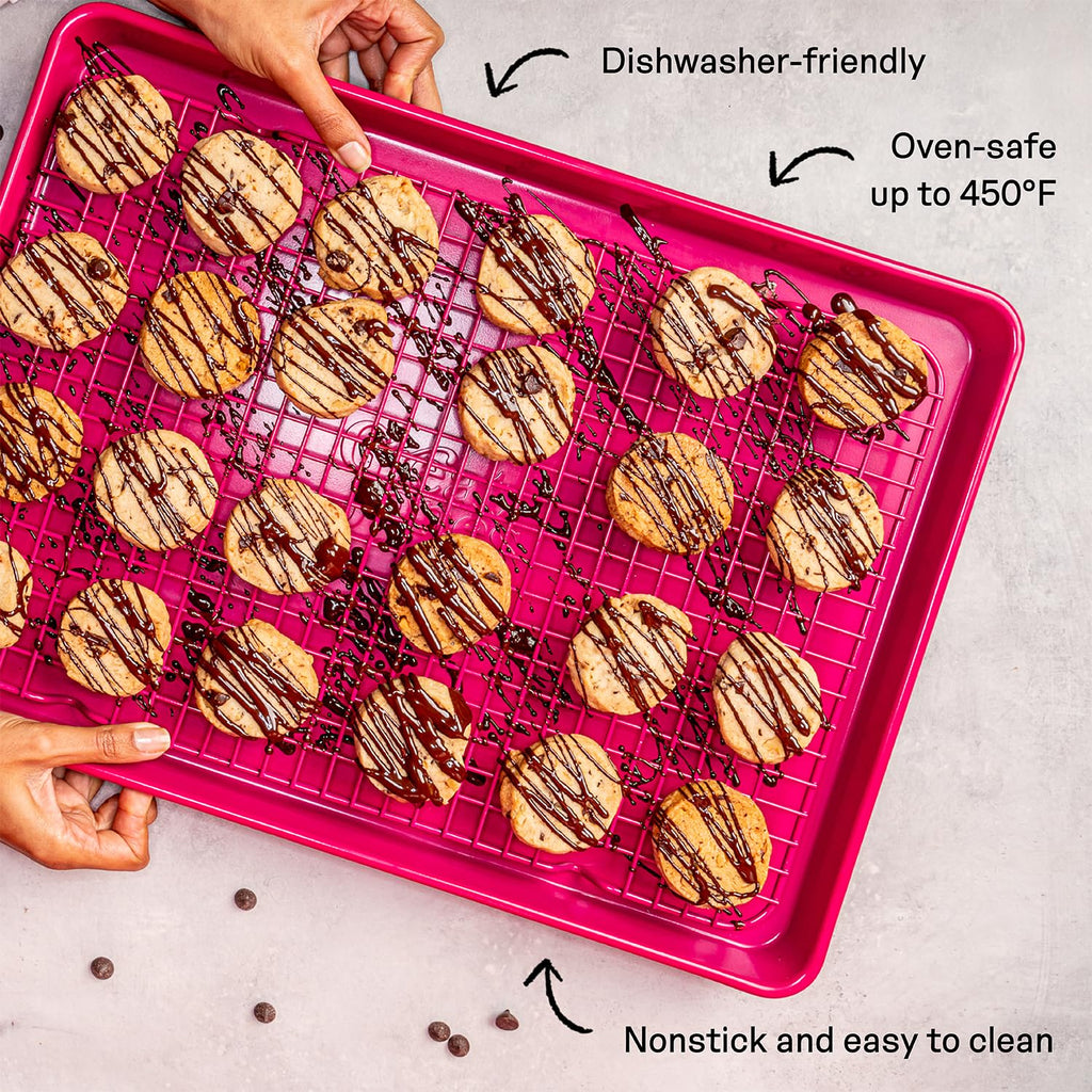 Great Jones Non Stick Wire Cooling Rack (Broccoli) – Fits Half Sheet