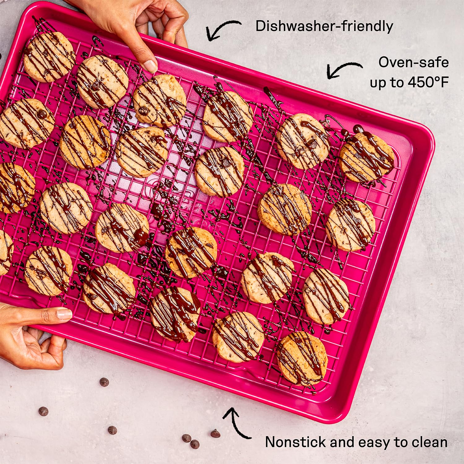Great Jones Non Stick Wire Cooling Rack (Broccoli) – Fits Half Sheet