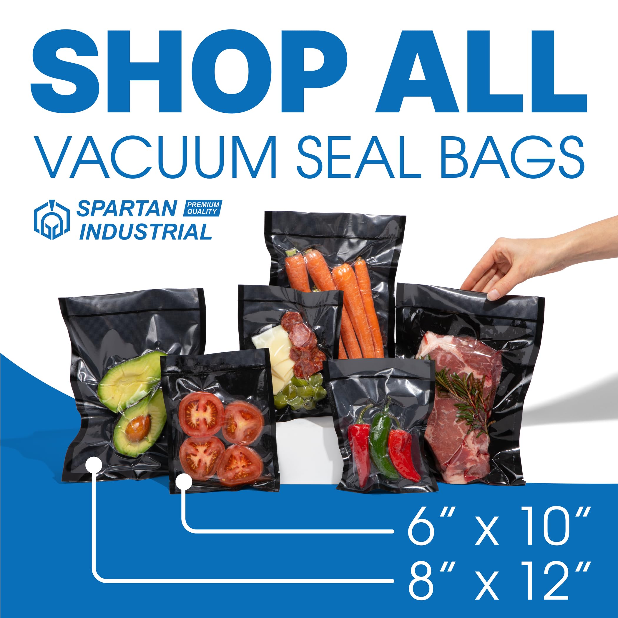 6" X 10" Vacuum Sealer Bags - 200 Count BPA-Free Food Storage Bags