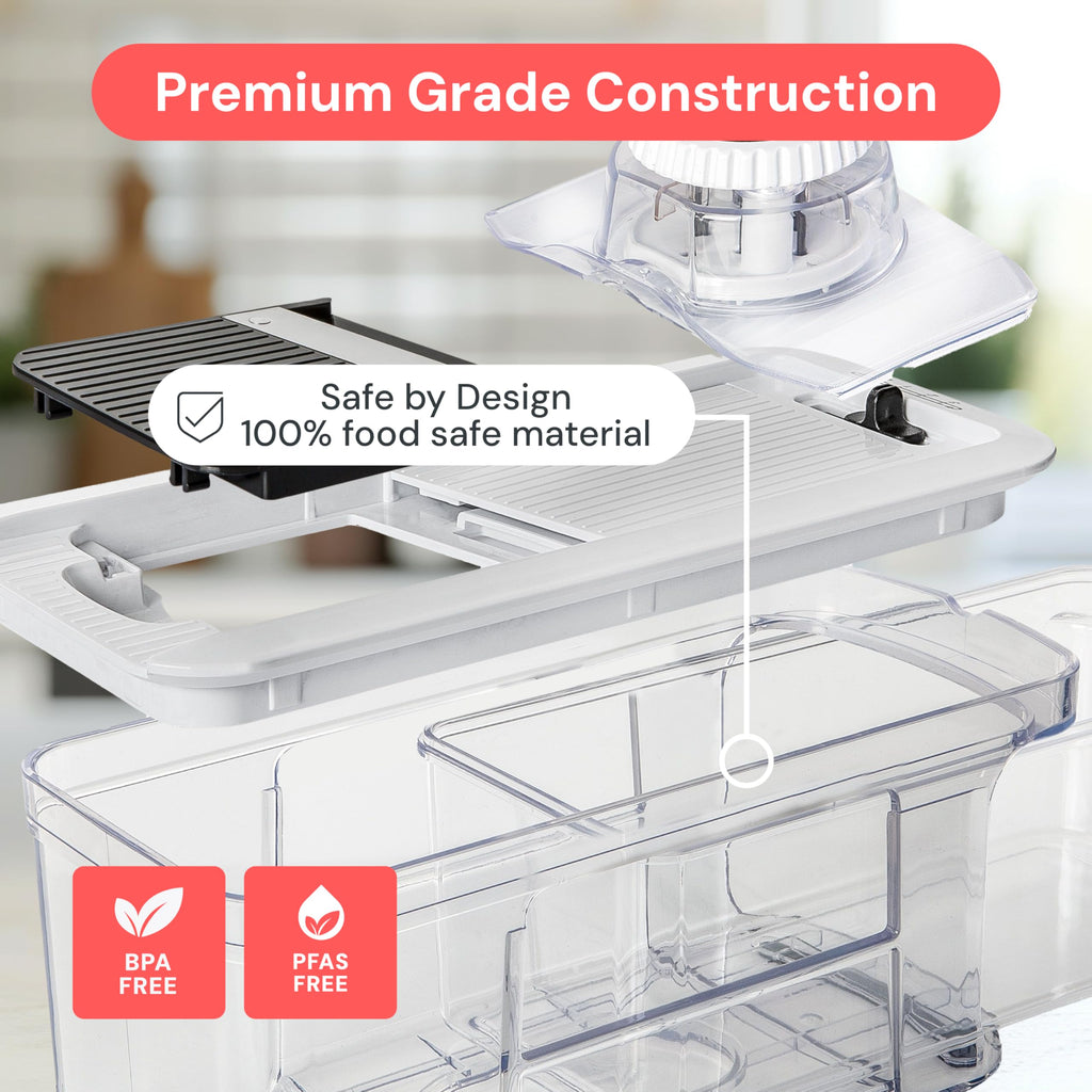 Fullstar Pro XL Vegetable Chopper & Mandoline Slicer w Pull-Out Catch Tray