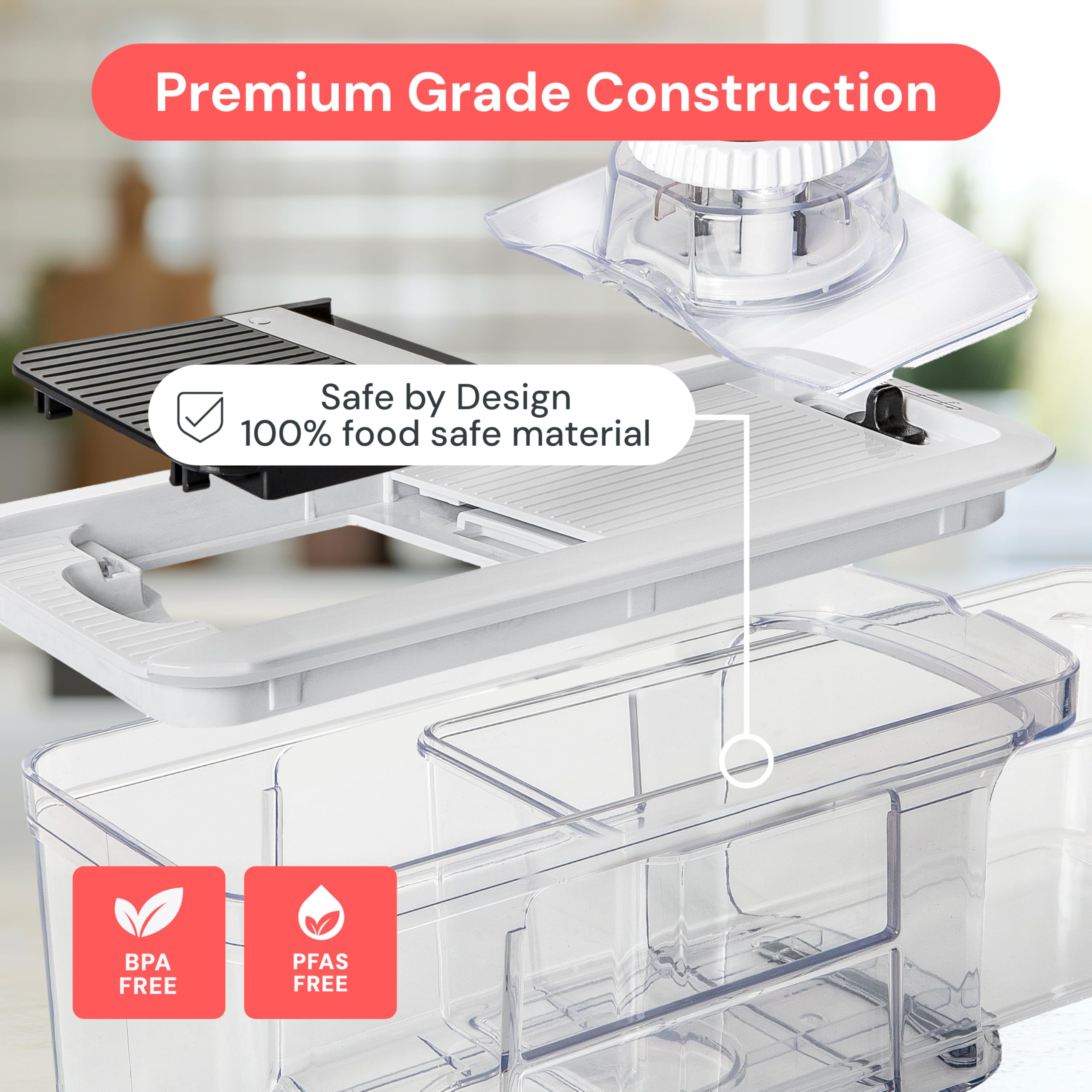Fullstar Pro XL Vegetable Chopper & Mandoline Slicer w Pull-Out Catch Tray