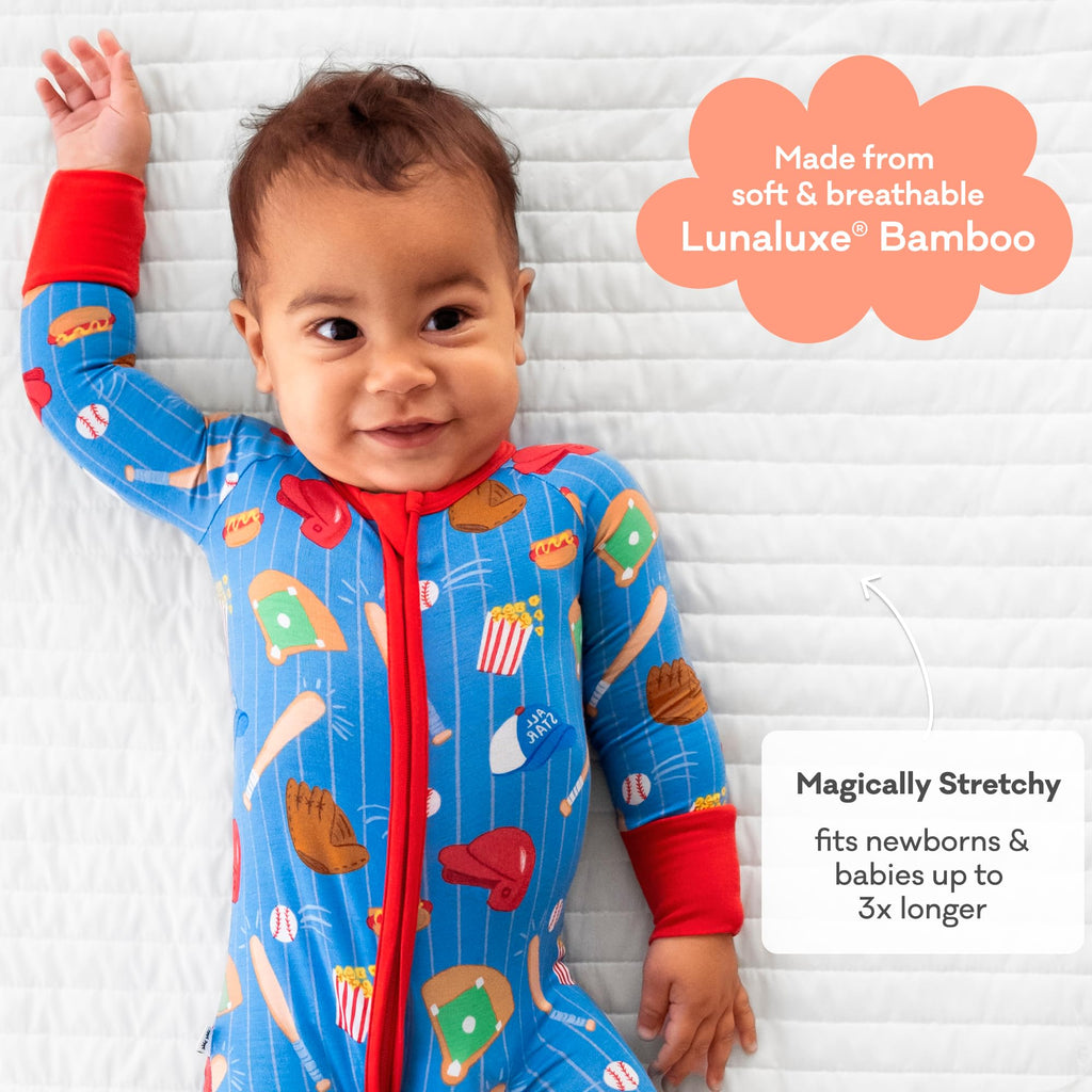 Little Sleepies Baby Pajamas, Blue All Stars, 0-3M