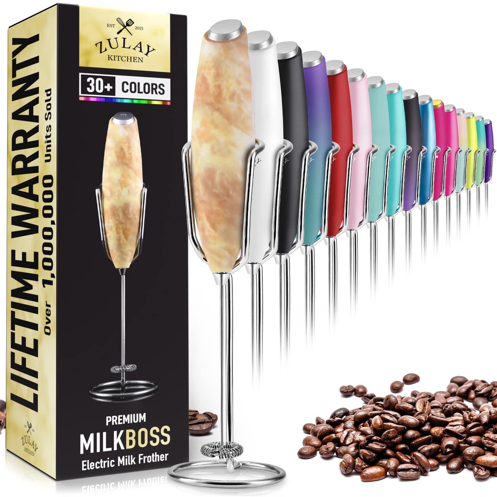 Mini & Mighty Milk Frother Wand – Powerful Handheld Coffee Frother, Battery Operated Drink Mixer – Compact Pocket Size – Detachable Whisk for Latte, Cappuccino, Matcha, Hot Chocolate