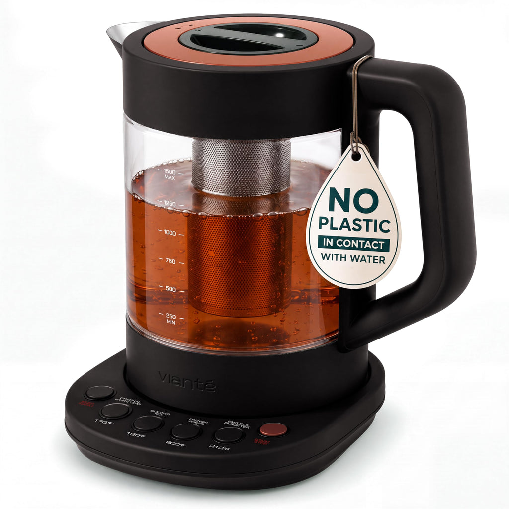 Viante Alba Electric Tea Kettle With Infuser, No Plastic, 1.5L