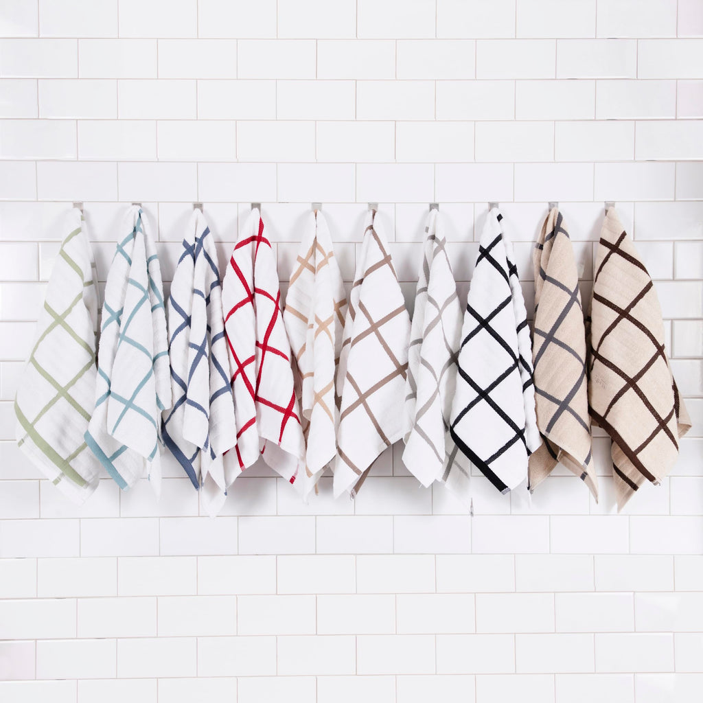 All-Clad Checked Kitchen Towel: Highly Absorbent, Super Soft Long Lasting - 100% Cotton, 17"x30" Tea Towel for Cleaning & Drying Dishes, Pans, Glassware, or Countertops, (1-Pack), Almond