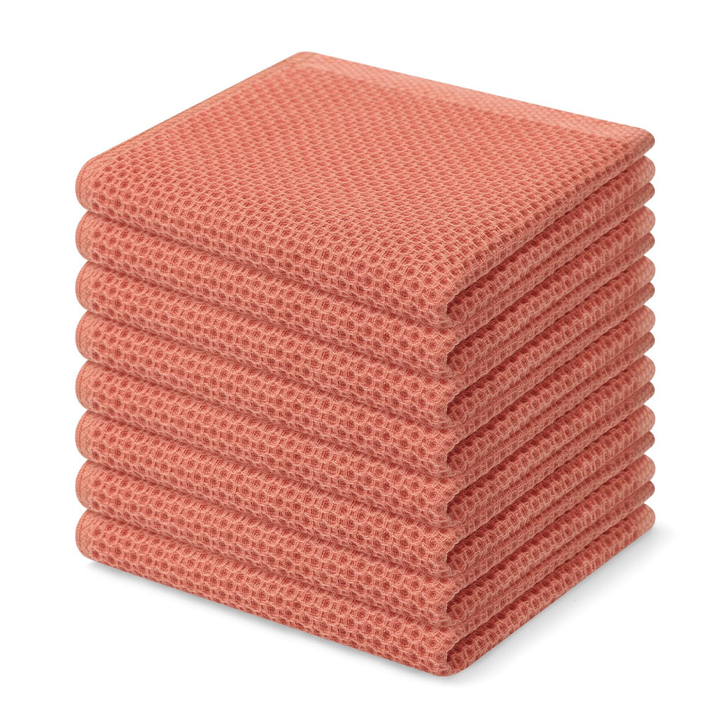 Homaxy 100% Cotton Waffle Weave Kitchen Dish Cloths, Ultra Soft Absorbent Quick Drying Dish Towels, 12 x 12 Inches — 12 x 12 - 12 Pack — 12 X 12 - 8 Pack
