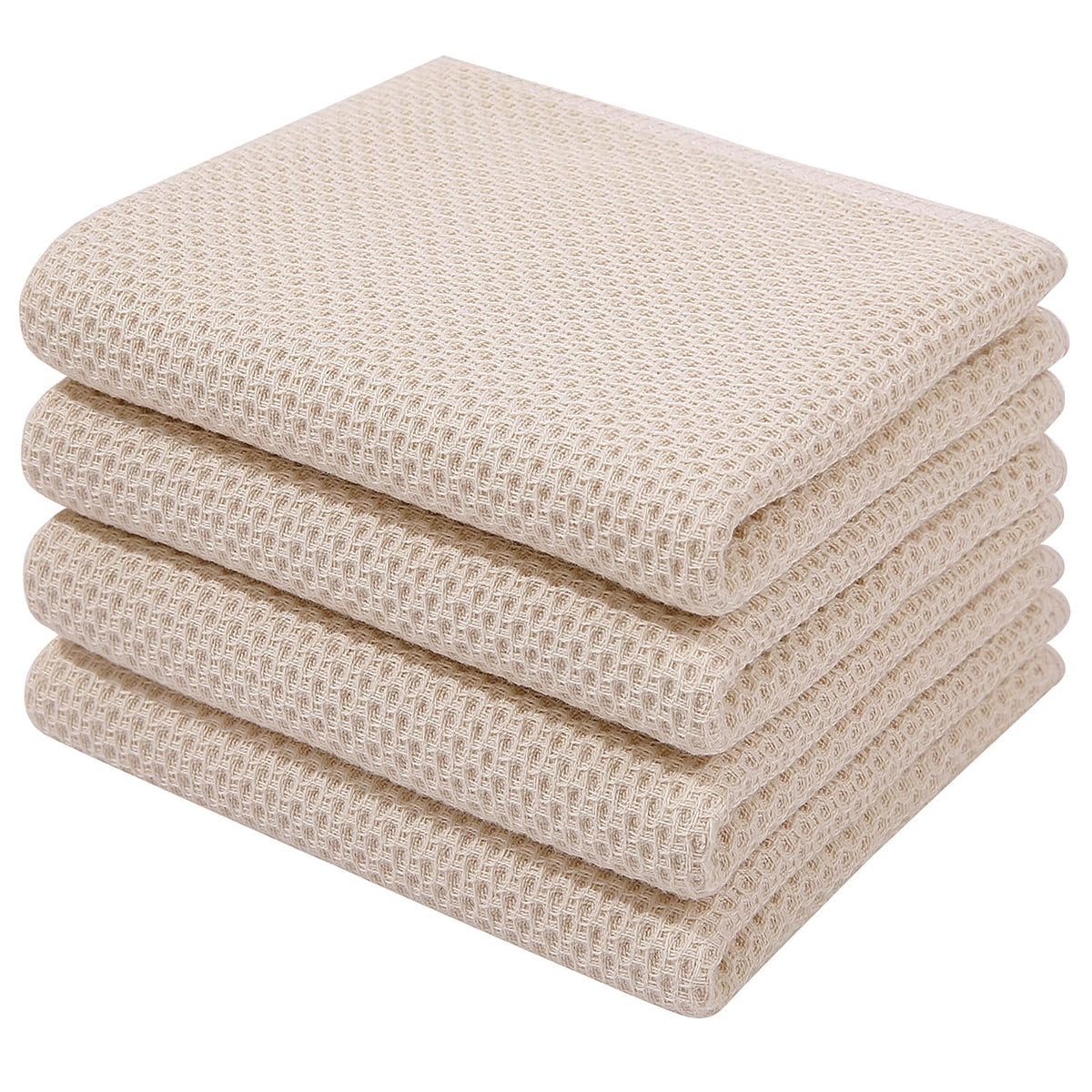 Homaxy 100% Cotton Waffle Weave Kitchen Dish Towels 4-Pack, Multicolor