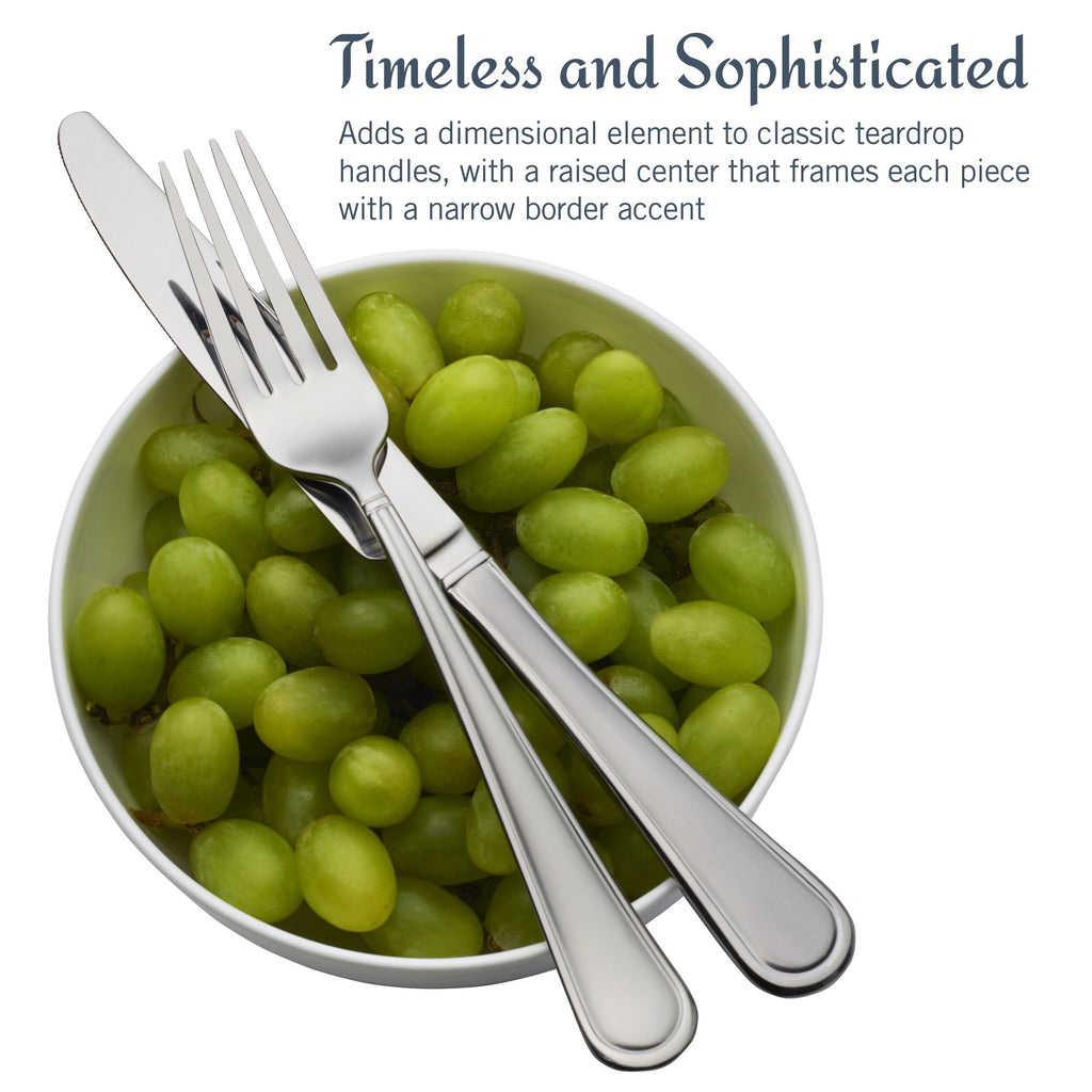 Mikasa, Virtuoso Frost Flatware Service for 12, 65 Piece Set, 18/10 Stainless Steel, Silverware Set with Serving Utensils