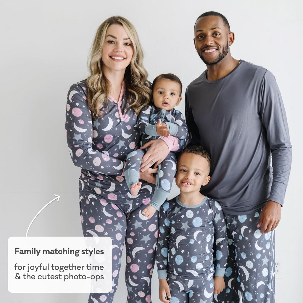 Little Sleepies Baby Pajamas, Blue To the Moon & Back, Newborn