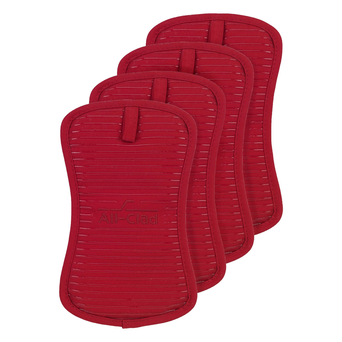 All-Clad Premium Pot Holder & Heating Pad, (1-Pack) Heat Resistant to 500 Degrees, 100% Cotton 10"x6.25" for Kitchen and Barbeque, Chili Red