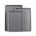 GoodCook Everyday Nonstick Baking Sheet Set, 3 Pack Includes Small (13×9) Medium (15×1) and Large (17×11) Pans Carbon Steel Construction Cookie Sheets Bakeware Set, Gray