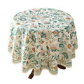 patdrea Vintage French Linen Tablecloth,Round,Diameter 67"-Wensel